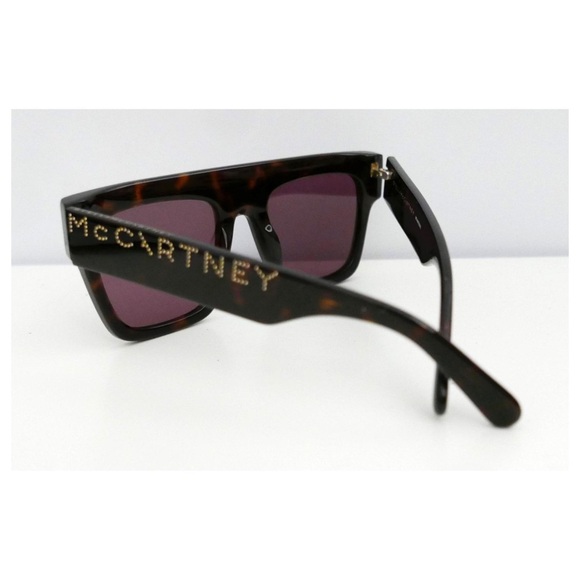 Stella McCartney Havana Square Sunglasses with Logo - Picture 9 of 9
